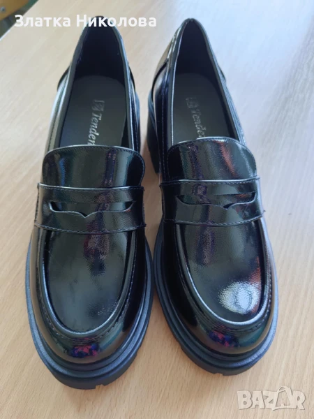 Дамски обувки, черни, лачени, снимка 1