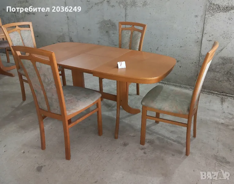 Комплект разтегателна маса с 4 стола, снимка 1