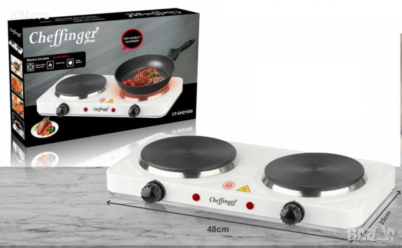 Електрически двоен котлон Cheffinger CF-EHD1000, снимка 1