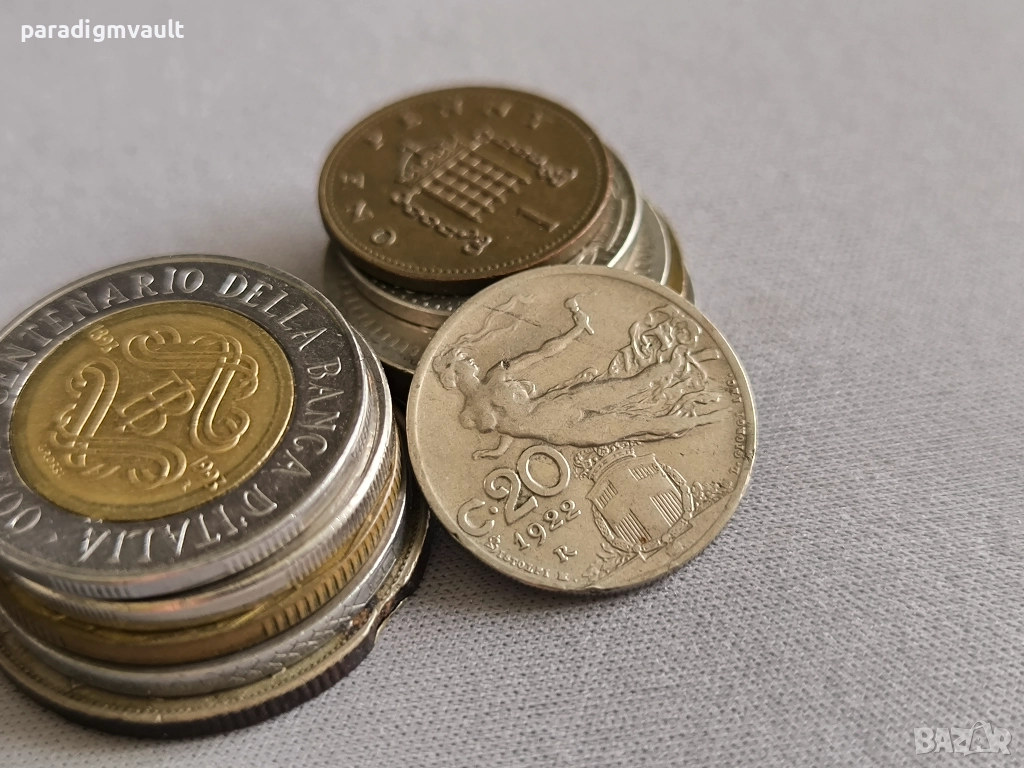 Mонета - Италия - 20 цента | 1922г., снимка 1