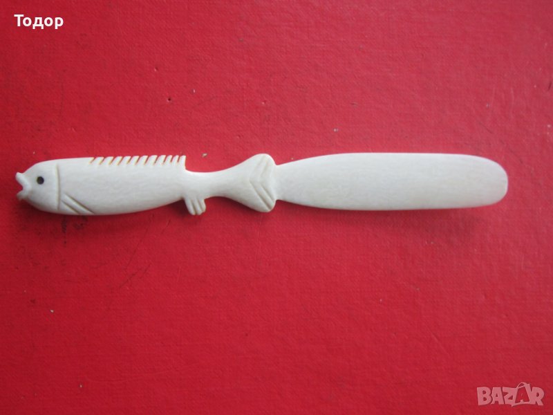 Страхотен нож от слонова кост 19 век, снимка 1