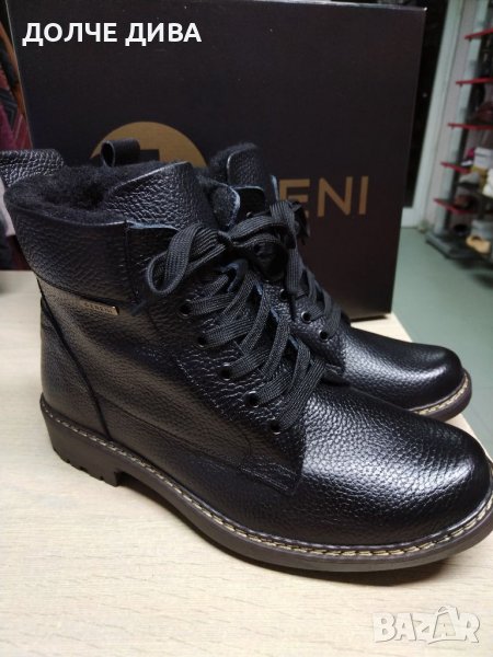 НАМАЛЕНИЕ - Мъжки боти естествена кожа м. 212   черни, снимка 1
