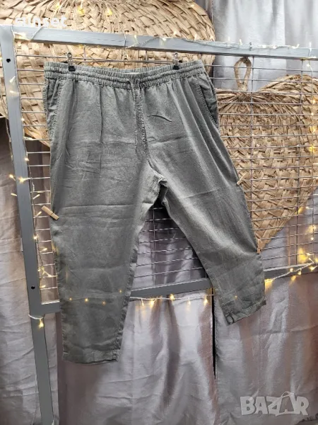 ЛЕНЕН зелен панталон   XXL макси размер, снимка 1