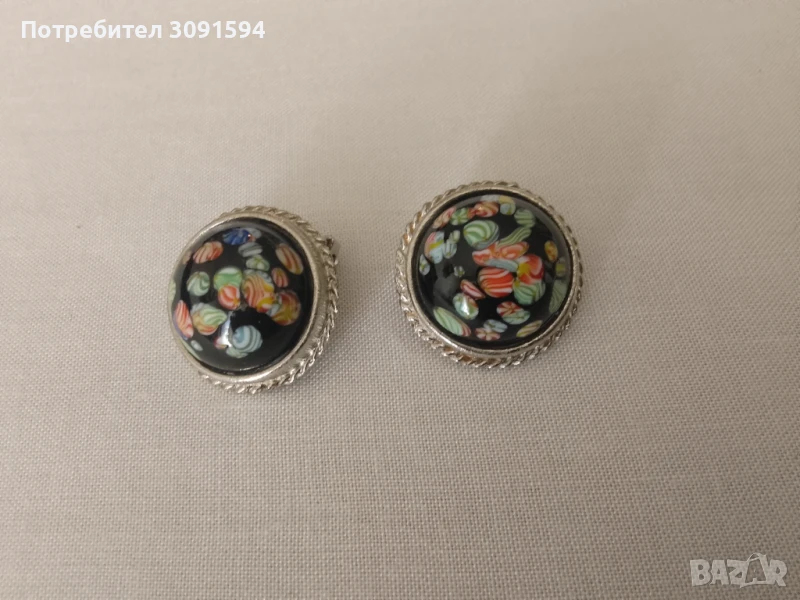 Винтидж обеци от муранско стъкло, Мурано На клипс, снимка 1