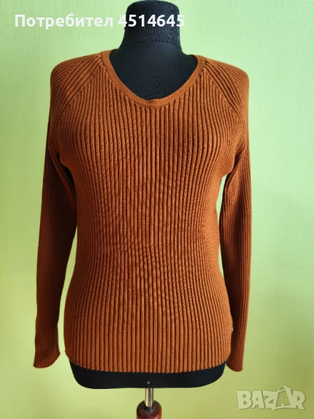 Елегантна дамска блуза в кафяво размер L , снимка 1