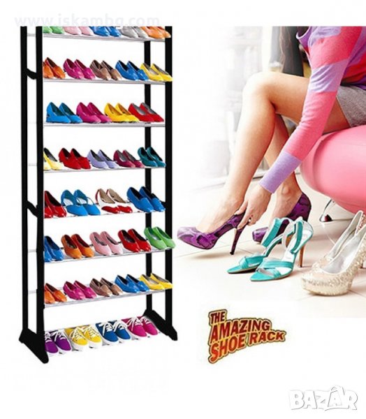ОЛЕКОТЕН ПОДВИЖЕН СТЕЛАЖ ЗА 30 ЧИФТА ОБУВКИ SHOE RACK - код SHOE RACK, снимка 1
