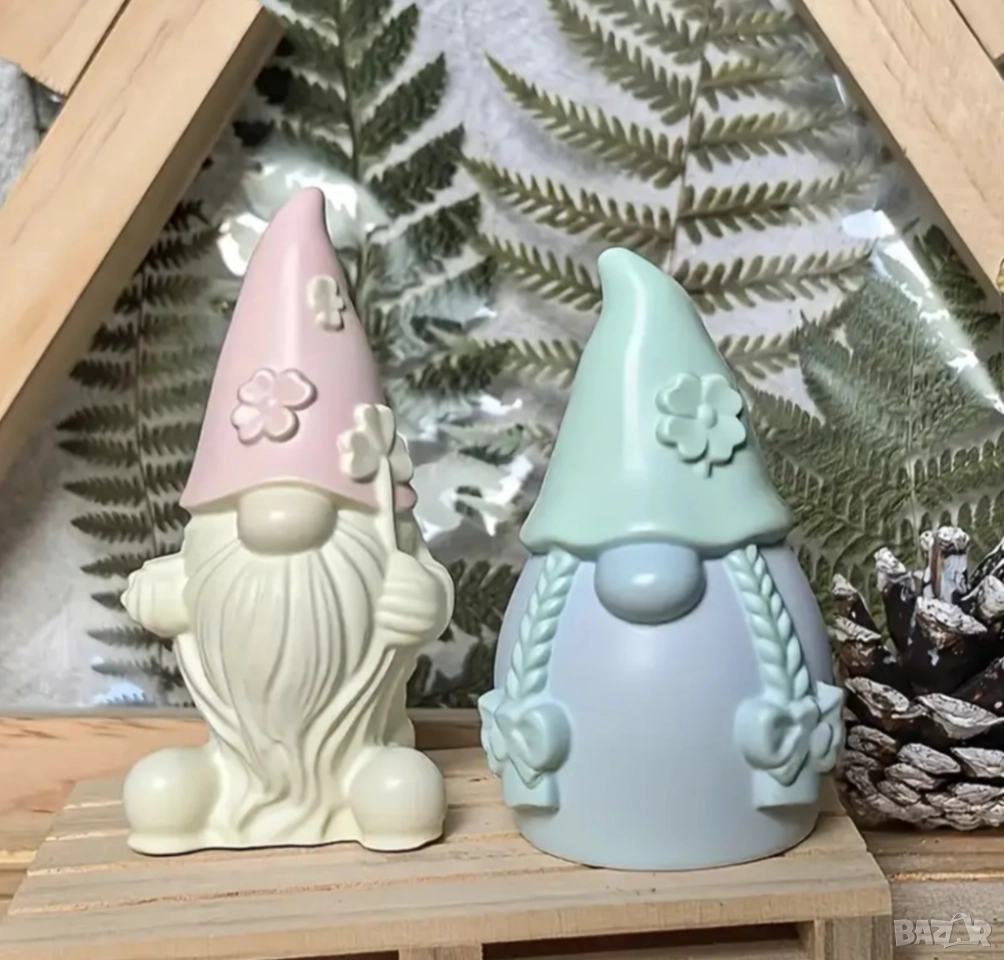 Силиконови молдове 2 броя комплект гном момче и момиче , снимка 1