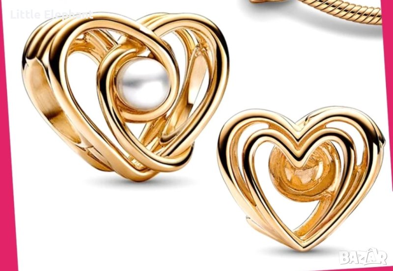 Сребърен елемент Пандора,"Благословена любов"/нов, снимка 1