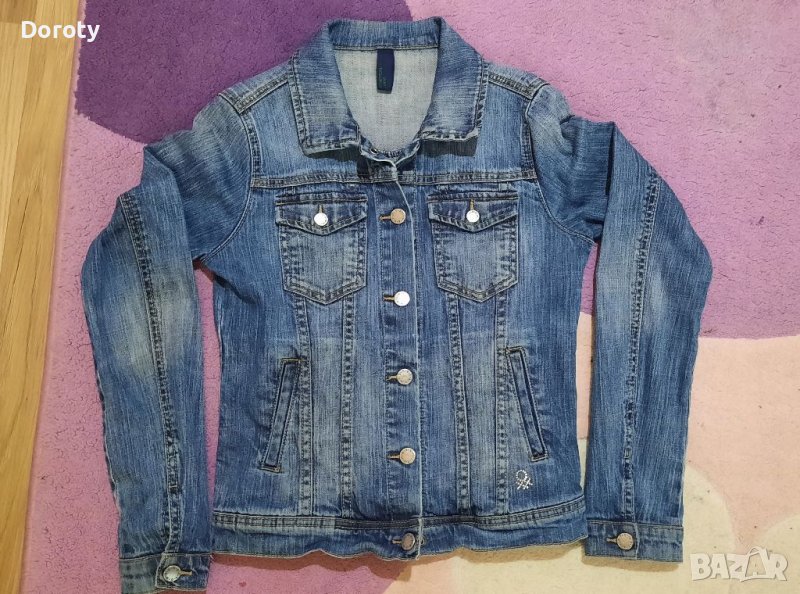 Дамско дънково яке Benetton XS, снимка 1