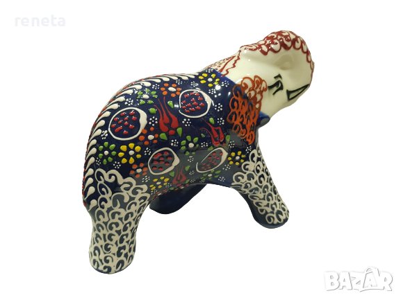 Статуетка Ahelos, Слон, Керамична, Ръчно рисуван,  22х18 см, снимка 1