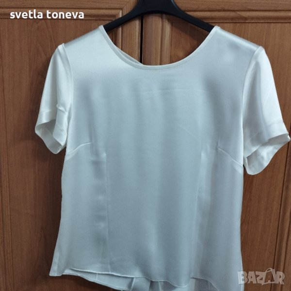 Бяла сатенена блуза, снимка 1