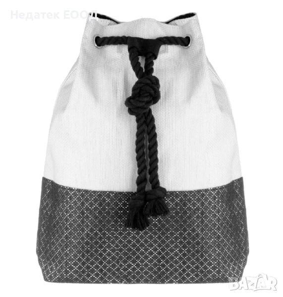 Дамска раница, Черно - Бяло, 39x9x43см., снимка 1