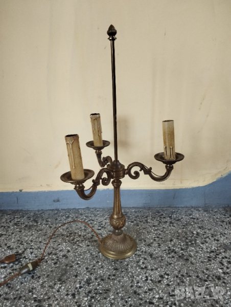Стара настлона лампа тип свещник, снимка 1