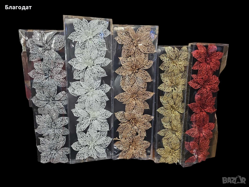 Комплект от 5бр коледни звезди, снимка 1