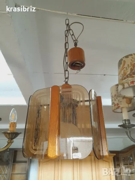 Абажур Дърво и Стъкло -внос от Германия! , снимка 1