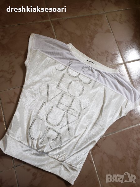 Бял топ с камъни, снимка 1