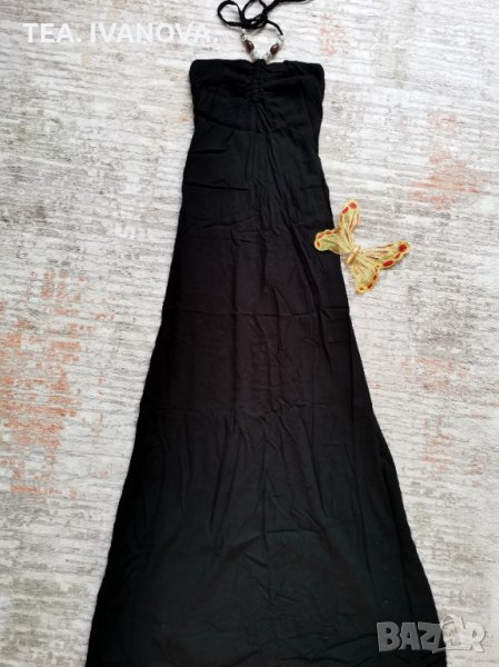Дамска черна дълга рокля, снимка 1