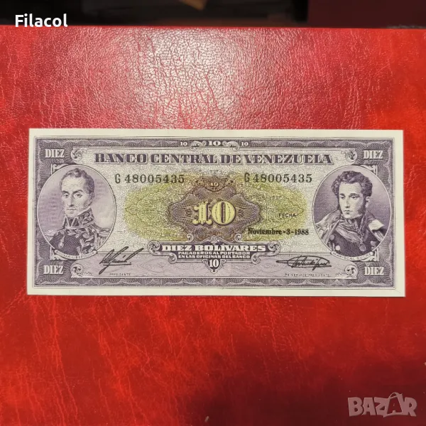 Венецуела 10 боливара 1988 UNC, снимка 1