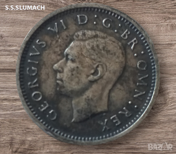 СРЕБЪРНА МОНЕТА 3 ПЕНСА 1937г !!!!, снимка 1
