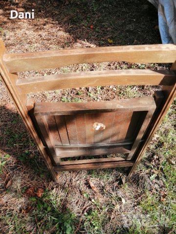 Сгъваем дървен стол, снимка 2 - Столове - 42892398