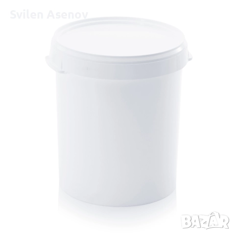 Пластмасова кофа 32л, Кръгла с капак, без дръжка