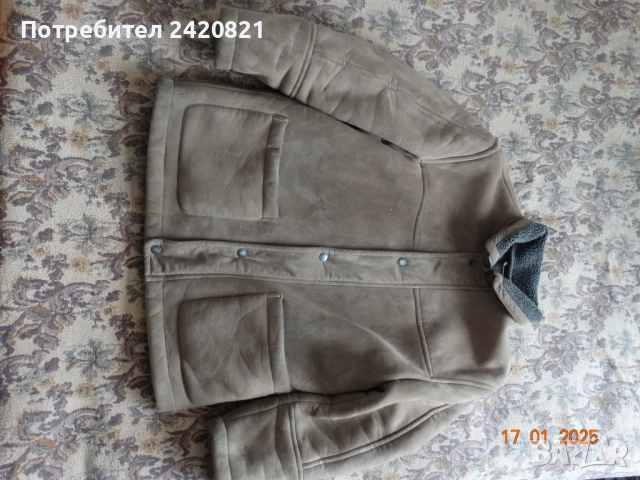продавам продавам мъжки кожух от еко кожа, снимка 2 - Якета - 52572631