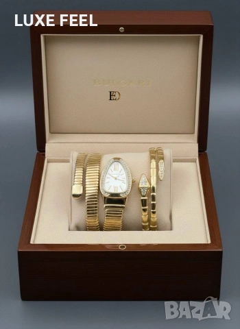 BVLGARI 💎Часовник + Гривна  , снимка 4 - Дамски - 53287797