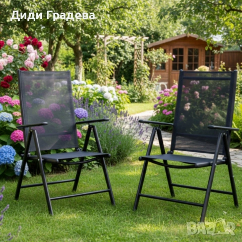 Сгъваем стоманен стол с регулиране на облегалката - издръжливост и елегантен дизайн, снимка 7 - Столове - 53921629