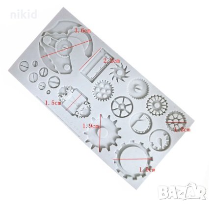 Зъбни Колела болт зъбчатка линия силиконов молд форма за украса декор торта фондан шоколад и др., снимка 2 - Форми - 29277959