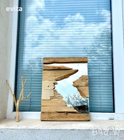 Налично! Декорация огледало и дърво. Ръчна изработка! , снимка 2 - Огледала - 40739528