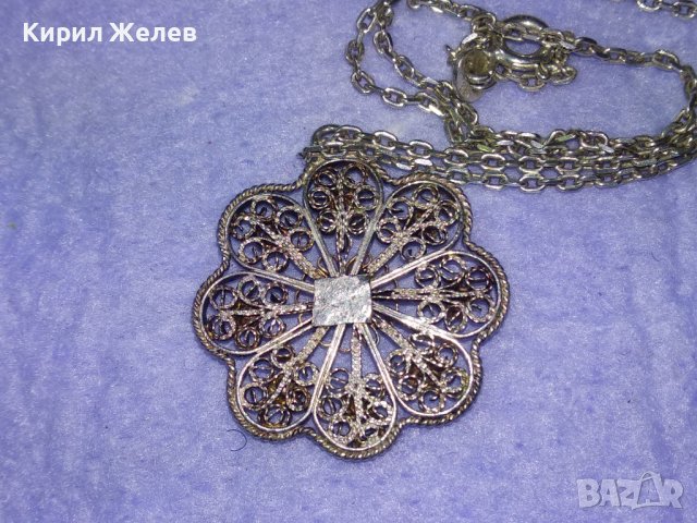 СТАРИНЕН ФИЛИГРАНЕН СРЕБЪРЕН РЕТРО МЕДАЛЬОН РЪЧНА РАБОТА със СРЕБЪРНА СРЕБРО 925 ФИНА ВЕРИЖКА 40015, снимка 16 - Антикварни и старинни предмети - 42600199
