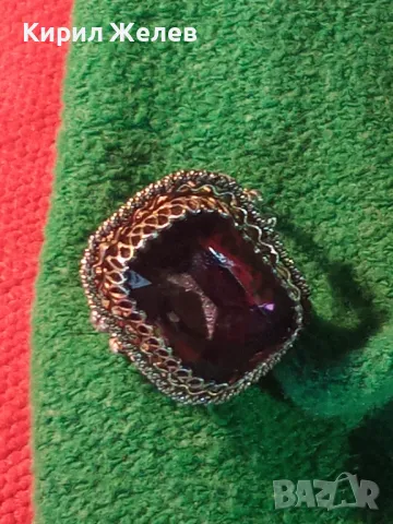 Старинен СКЪПОЦЕНЕН ФИЛИГРАНЕН СРЕБЪРЕН ПРЪСТЕН СРЕБРО 900 с ОГРОМЕН РЪЧНО ФАСЕТИРАН АМЕТИСТ 49916, снимка 18 - Антикварни и старинни предмети - 49294548