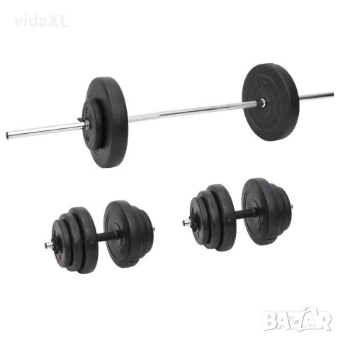 vidaXL Щанга и дъмбел с тежести 60 кг