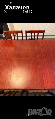 Масивна маса с 6 стола, снимка 4 - Маси - 53283701