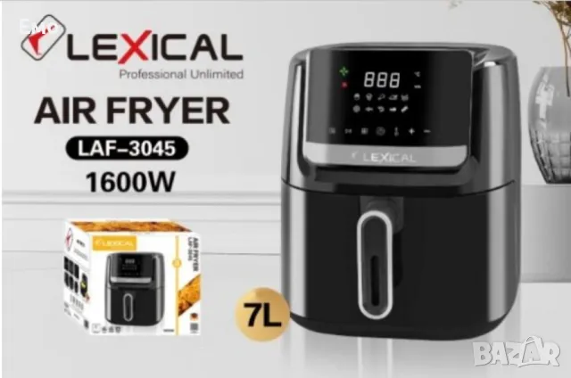 Еър фрайър с тъч скрийн Lexical Airfryer LAF-3045, снимка 2 - Фритюрници - 47934916
