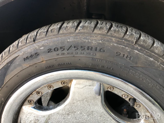 Гуми с джанти 7Jx16H2 ET25 SL R107 W126 4 броя , снимка 2 - Гуми и джанти - 50588486