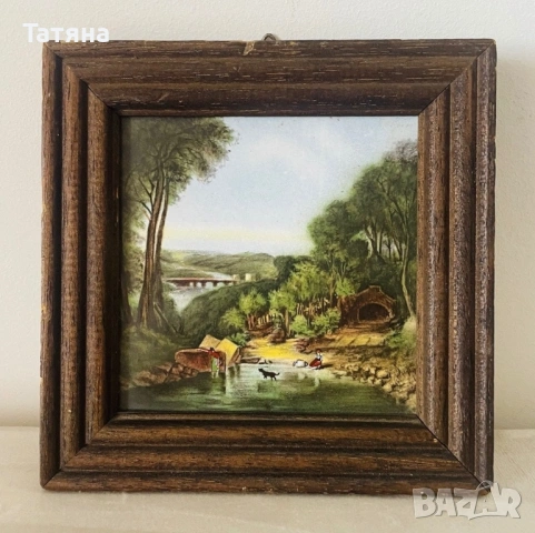 Винтидж керамична плочка, Villeroy & Boch, живопис