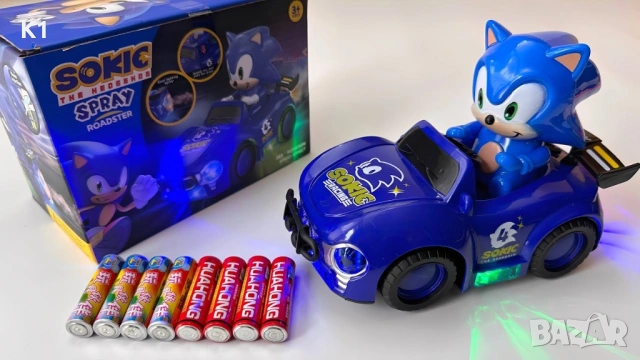 Светеща Кола на Соник с Пушек, и Звук, Sonic + герой Соник 