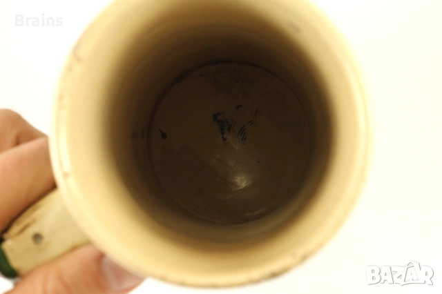 1900's Рицарът И Горска Фея Стара Немска Голяма Керамична Халба Релефна, снимка 8 - Антикварни и старинни предмети - 53167322