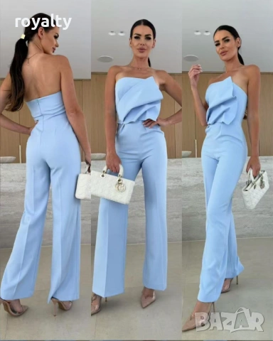 Нов Син Елегантен Дамски Гащеризон 