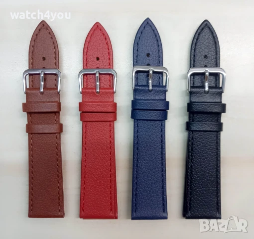 НОВА КАИШКА ЗА ЧАСОВНИК РАЗЛИЧНИ ЦВЕТОВЕ ЧЕРНА КАФЯВА БЯЛА СИНЯ ЧЕРВЕНА.КОЖЕНИ КАИШКИ ЗА ЧАСОВНИЦИ., снимка 2 - Каишки за часовници - 8739584