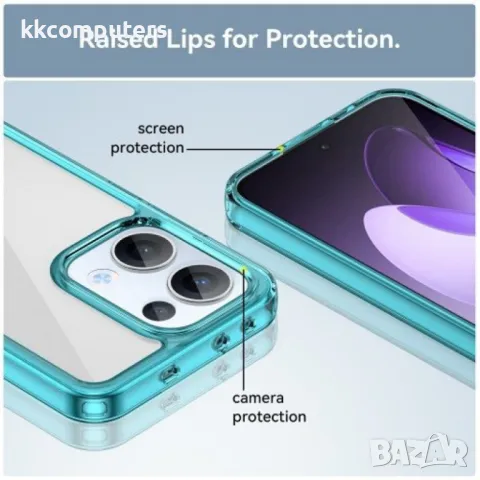 Oppo Reno13 5G Силиконов Калъф Anti-drop TPU + Acrylic и Протектор, снимка 9 - Калъфи, кейсове - 49890113