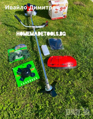 Немски бензинов тример за трева werstil 72 куб, снимка 3 - Градинска техника - 40620757