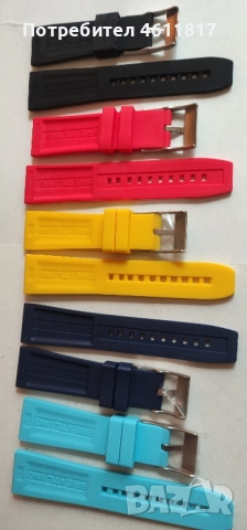 Силиконови каишки BREITLING 24мм, снимка 7 - Каишки за часовници - 52107609
