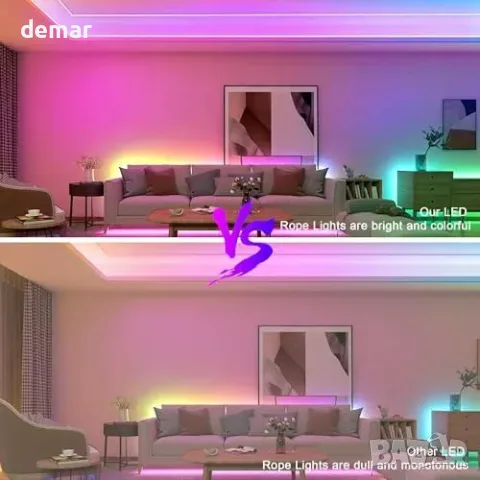 Гъвкав RGB LED неон Mexllex, 10 м, с приложение и дистанционно, снимка 5 - Други стоки за дома - 56228529