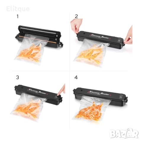 Уред за вакуумиране, 90W, 220V, черен, 2 ГОДИНИ ГАРАНЦИЯ - без торбички в комплекта, снимка 4 - Друга електроника - 52895112