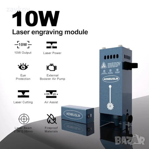 AENBUSLM 80W лазерен модул с държач за въздух за лазерен резач и лазерен гравьор, снимка 2 - Измервателни инструменти - 51799079