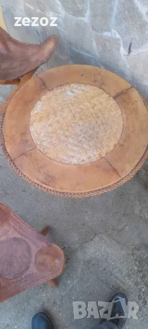 Маса и три стола масив и кожа, снимка 6 - Маси - 49206422