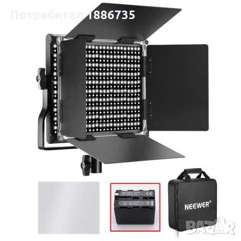 LED панел Neewer 660 диода Bi-color +1 батерия 7500мАч +захранване от мрежата +2 бонуса, снимка 2 - Светкавици, студийно осветление - 23631269