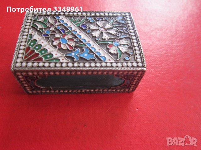 Руска сребърна кутия кибритник с емайл Царска Русия, снимка 11 - Други ценни предмети - 36693390